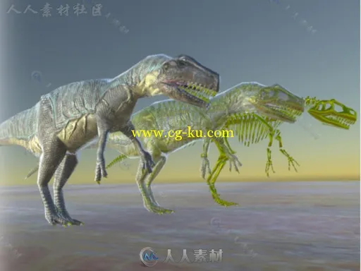 异型龙和骨架爬行动物角色3D模型Unity素材资源的图片1