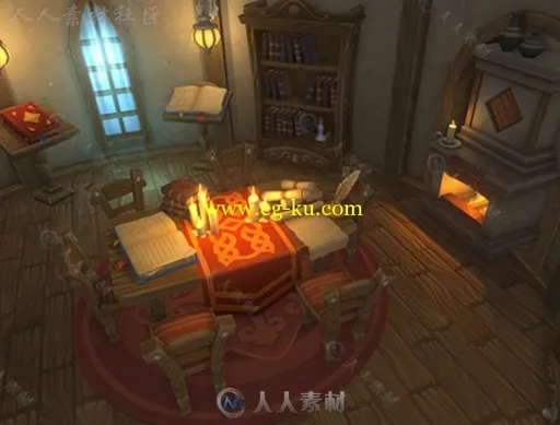 炼金术士的房屋内部场景幻想环境3D模型Unity游戏素材资源的图片3
