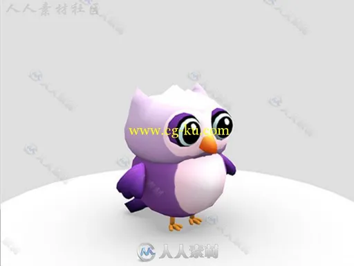 惹人喜爱的低聚猫头鹰鸟动物角色3D模型Unity游戏素材资源的图片1