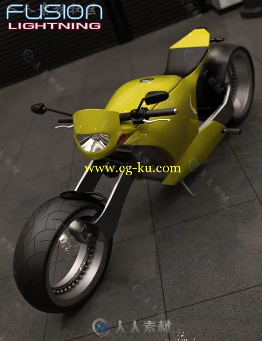 超酷未来科技闪电摩托车3D模型合辑的图片1