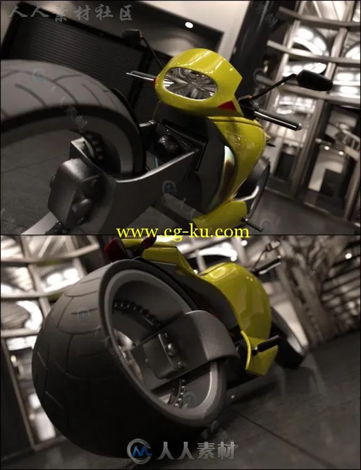 超酷未来科技闪电摩托车3D模型合辑的图片12