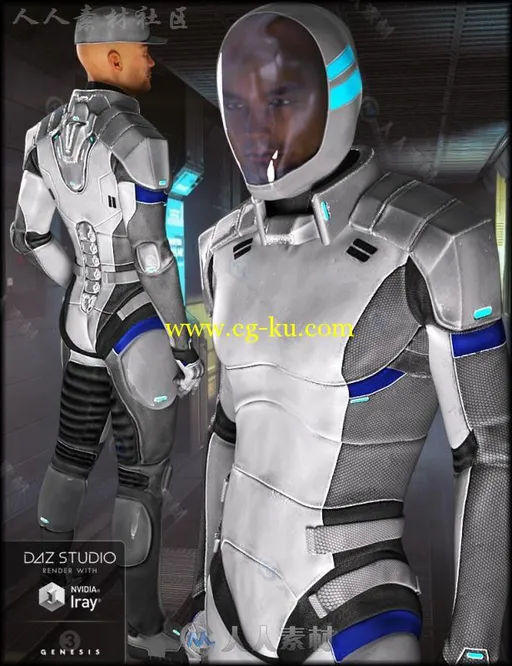 5个帅气的星际军官和航天服装3D模型合辑的图片2