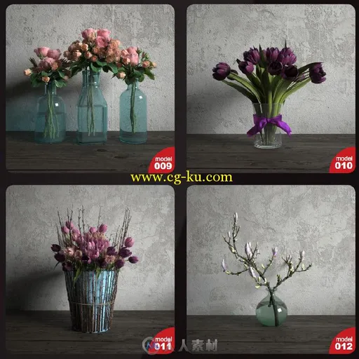 25组高精度花卉植物陈设3D模型合辑 EVERMOTION ARCHMODELS VOL.173的图片9