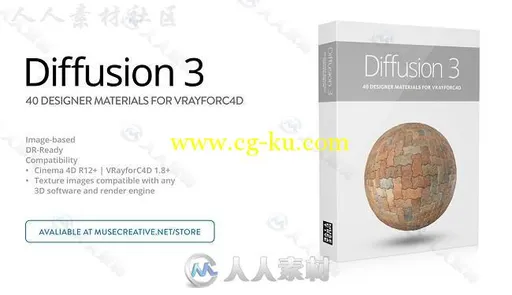 40组C4D中Vray材质纹理合辑 MUSECREATIVE DIFFUSION 03 DESIGNER SHADERS FOR VRAY...的图片2