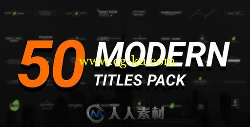 50组现代时尚酷炫文字字幕标题动画AE模板 Videohive 50 Modern Titles Pack 19253065的图片1