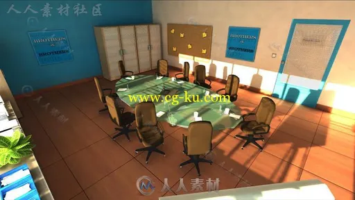 办公室和商业内部室内道具3D模型Unity游戏素材资源的图片1