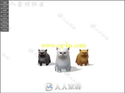 美丽可爱的宠物猫哺乳动物动物角色3D模型的图片2