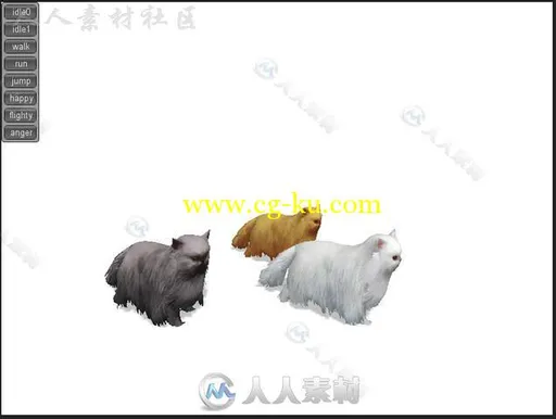 美丽可爱的宠物猫哺乳动物动物角色3D模型的图片3