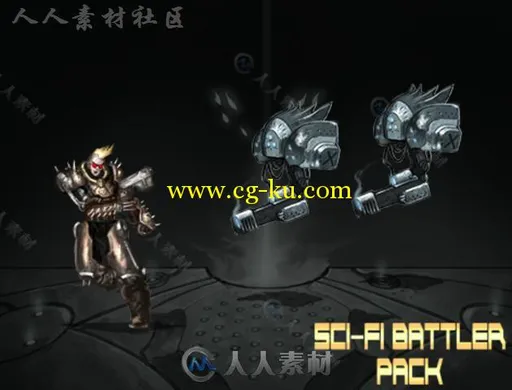 未来科幻机器人和外星人2D角色贴图和材质Unity游戏素材资源的图片3