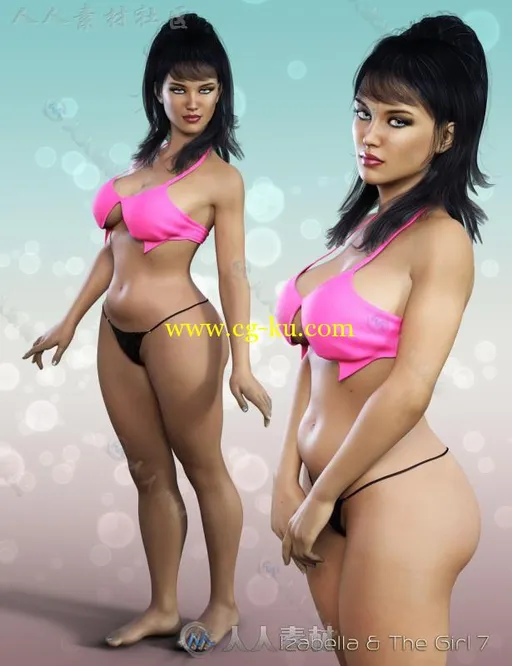 超精细健身女性微胖的身体3D模型合辑的图片2