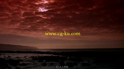 大海日落云层翻滚实拍素材的图片1