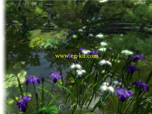 美丽的日本鸢尾花园环境3D模型Unity游戏素材资源的图片4