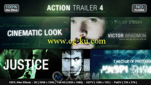 炫酷史诗科技故障幻灯片动作电影预告片AE模板 Videohive Action Trailer 4 12644712的图片1