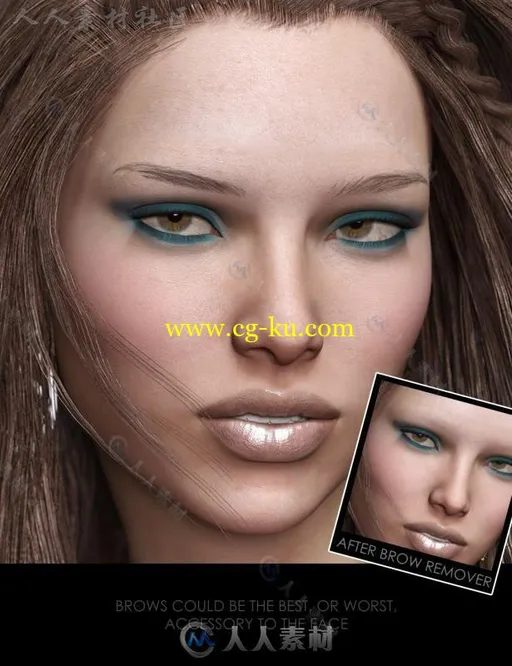 女性美丽自然的眉毛3D模型合辑的图片4