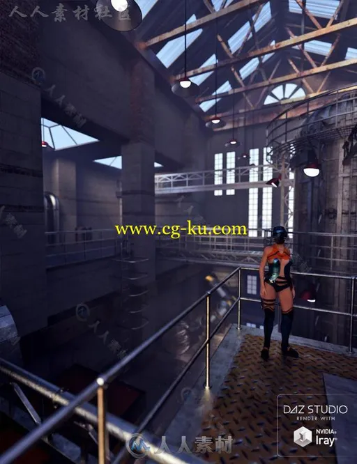 超精细废弃的工厂基地环境3D模型合辑的图片1