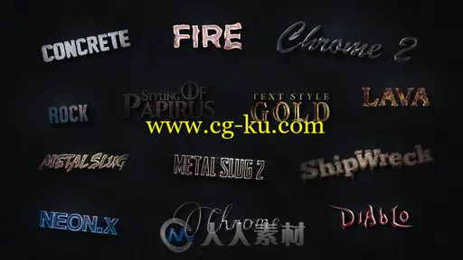 炫酷史诗3D文本样式电影预告片标题动画AE模板Videohive 3D Text Styles Cinematic的图片1