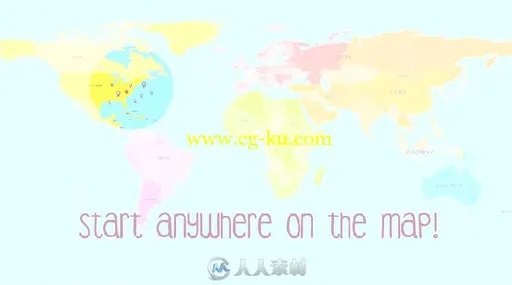 创意卡通地球缩放旋转人口分布地图定位展示幻灯片AE模板的图片3