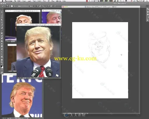 美国总统特朗普肖像绘画实例训练视频教程 GUMROAD JASON SEILER DRAWING TRUMP的图片1