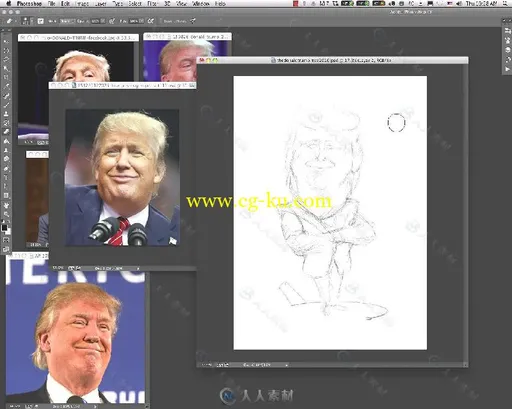 美国总统特朗普肖像绘画实例训练视频教程 GUMROAD JASON SEILER DRAWING TRUMP的图片4