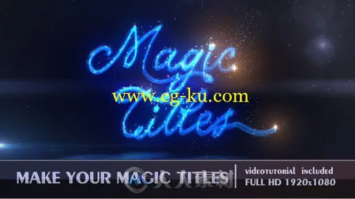 炫酷美丽神奇金色粒子光斑画笔书写标题幻灯片AE模板Videohive Magic Titles 19445的图片1