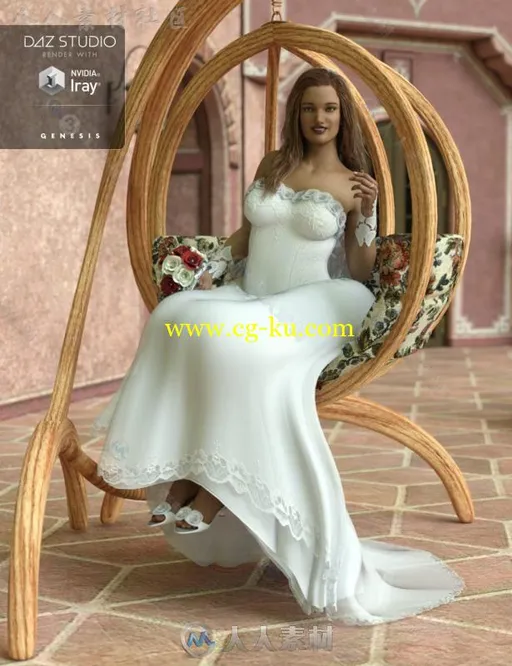 唯美漂亮的女性婚礼礼服3D模型合辑的图片3