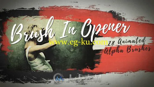 创意史诗笔刷效果图片展示幻灯片影视片头AE模板Videohive Brush In Opener 18627110的图片1