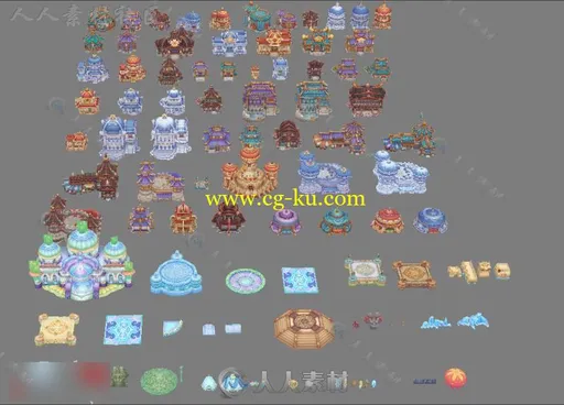 50多个精美Q版卡通场景3D模型合辑的图片1