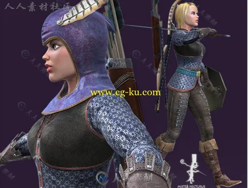 冒险游戏完美的女性角色人类人形生物角色3D模型Unity游戏素材资源的图片1