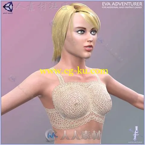 冒险游戏完美的女性角色人类人形生物角色3D模型Unity游戏素材资源的图片8