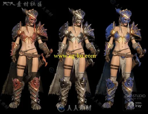 女性性感霸气的骑士护甲3D模型合辑的图片4