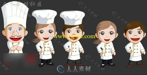 2.5d虚拟经营类游戏的原画全套3D模型合辑的图片3