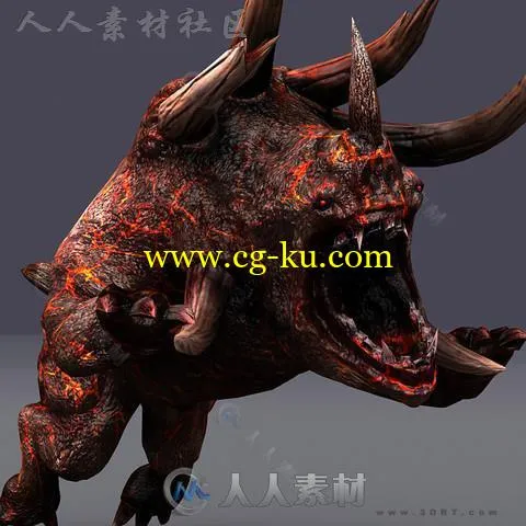 奇幻恐怖斗牛怪物3D模型Unity游戏素材资源的图片1