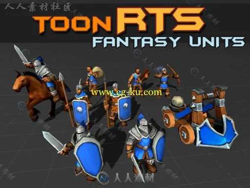 战略游戏古装士兵幻想人形生物角色3D模型Unity游戏素材资源的图片2