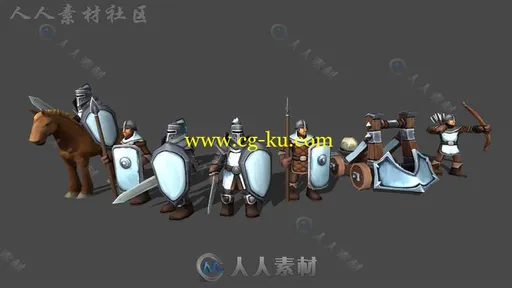 战略游戏古装士兵幻想人形生物角色3D模型Unity游戏素材资源的图片3