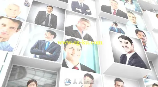 3D立体照片盒子收缩拼接企业标志显示LOGO演绎AE模板Videohive 3D Mosaic Corp的图片3