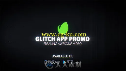 炫酷信号干扰效果幻灯片现代手机应用程序展示AE模板Videohive Glitch App Promo 1的图片1