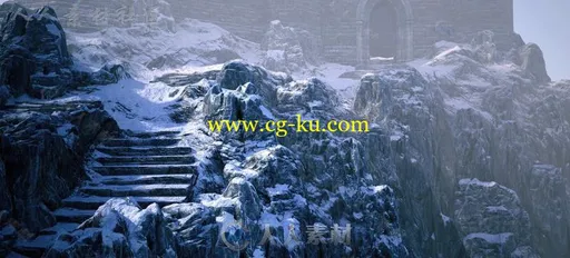 美丽寒冷的冬季城堡情景3D模型合辑的图片4