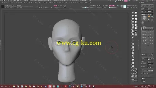 Zbrush女性头部制作基础训练视频教程 GUMROAD SCULPTING THE HEAD BY DANNY MAC的图片2