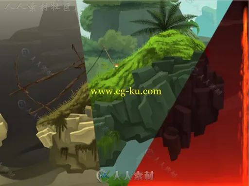完整的模块化天然环境2D贴图和材质Unity游戏素材资源的图片2