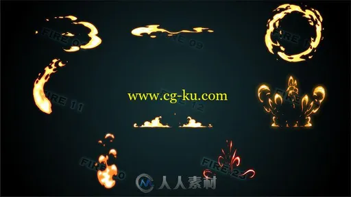 炫酷手绘2D卡通特效动画元素AE模板 Videohive Elemental 2D FX [MIX] 14292431的图片4