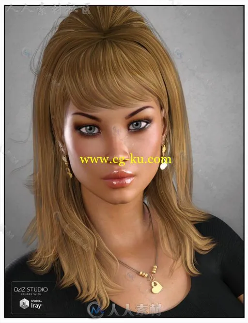 美丽时髦迷人的女性发型3D模型合辑的图片3