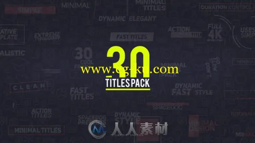 30种最小动态文字字幕标题排版动画AE模板 Videohive 30 Titles Pack 19685919的图片1