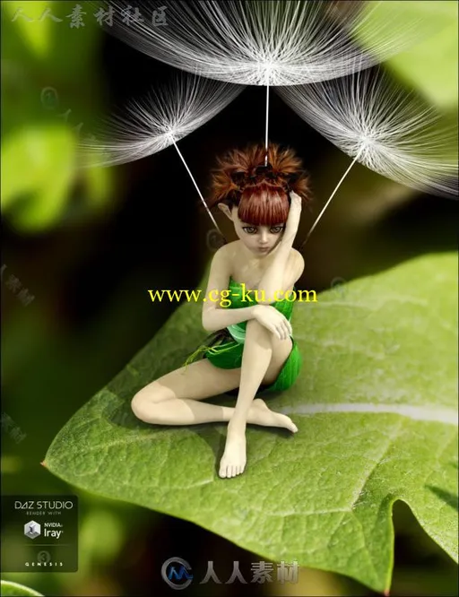 美丽可爱的蒲公英衣花仙子和服装3D模型合辑的图片12