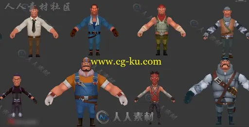 【欧美风硬派Q版】手游全套角色3D模型的图片2