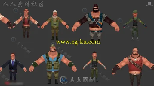 【欧美风硬派Q版】手游全套角色3D模型的图片3