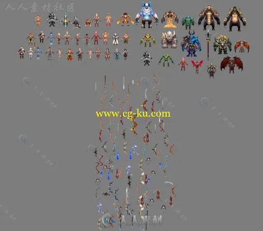 3D手游《武器大师》全部角色武器3D模型的图片1