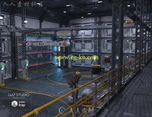 科幻飞船机库场景环境3D模型合辑的图片7