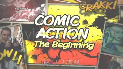 炫酷史诗3D卡通动画连环画效果影视片头AE模板Videohive Comic Action - The Begin的图片2