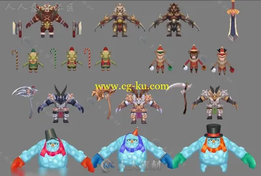 手游【圣灵勇士】全套人物怪物角色3D模型的图片2