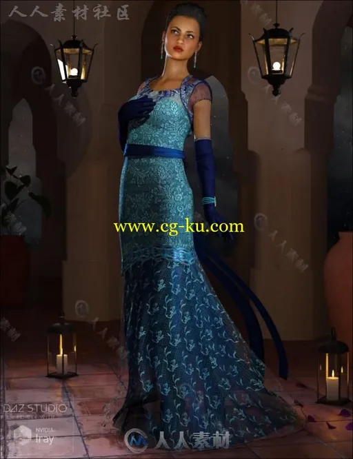 精美时尚的女性晚礼服3D模型合辑的图片5